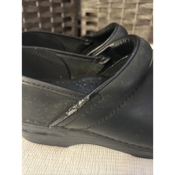 Dansko Professional Black Stapled Leather Clogs Wood Look Women's EU 39/US 8-8.5 - Picture 5 of 10